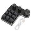 Mini Gaming Keypad 3 Knobs RGB Backlit Blue Switch Programmable 9 Key Keypad for Music Office Media