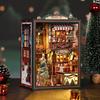 CRESYMME Miniature House Dollhouse Book Nook Kit, Wooden DIY 3D Hobby Handmade (Christmas Gift Shop)