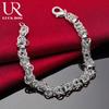 925 Sterling Silver Multi Cross Chain Circular Bracelet, Fashionable Wedding Jewelry