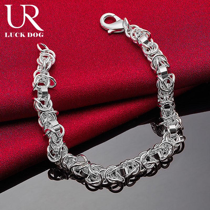 925 Sterling Silver Multi Cross Chain Circular Bracelet, Fashionable Wedding Jewelry