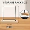 2Pcs Wood Base Vinyl Record Display Stand With Metal Back Support Stable Vinyl Record Holder Easy To Assemble for Household