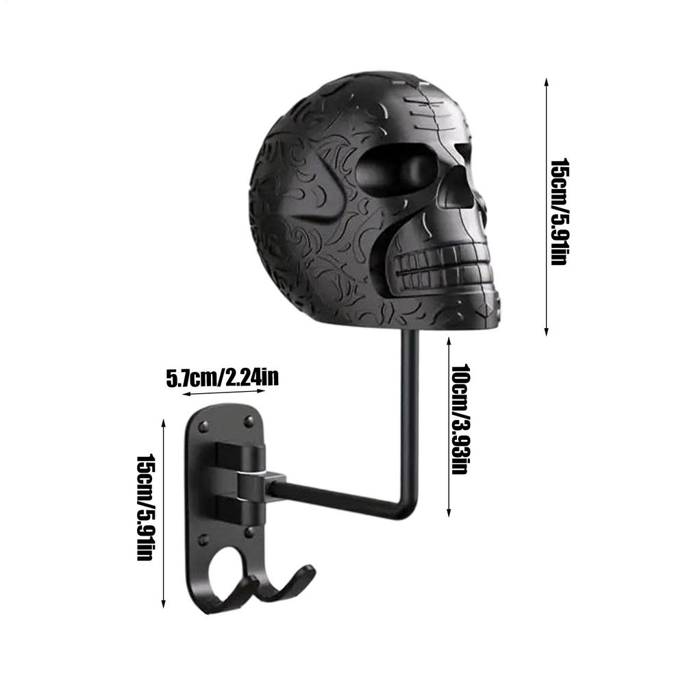 Helmet Wall Mount Skull Shape Hat Rack Decorative Wall Mount Helmet Display Holder for Garage Entryway Bedroom Women Men Party