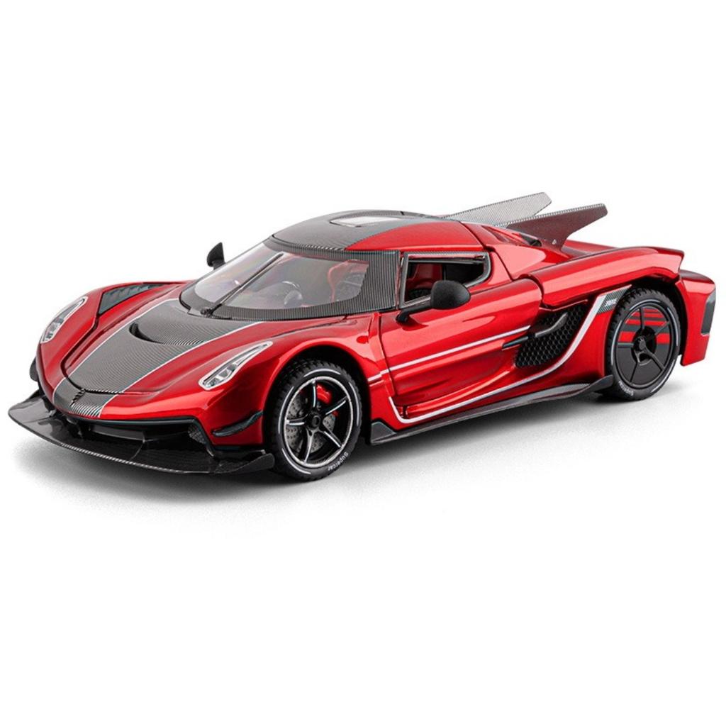 1/24 Модель суперкара Koenigsegg JESKO, литая из сплава, игрушечная машинка с имитацией звука и инерционным механизмом, детская игрушка для коллекции, подарок на день рождения