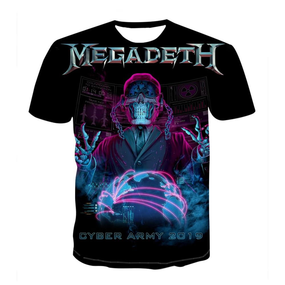Summer Men Women Fashion Megadeth 3D Printed T-Shirt O Neck Short Sleeve T-shirts funny Casual Kids tops tees 100-6xl