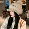 Korean New Autumn and Winter Hat for Women Fashionable and Versatile Rabbit Fur Warm Baseball Cap Cute Winter Fur Ball Cold Hat Thick