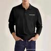 Spring Long Sleeved V-neck Men's Casual Top Polo Shirt