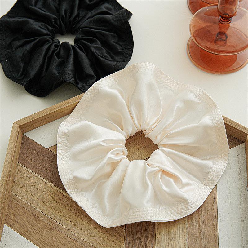Oversized Solid Color Scrunchies Korean Satin Large Elastic Hairbands Hair Rings Rubber Band For Women Ponytail Hair Accessories