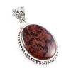 Natural Mahogany Red Obsidian 925 Solid Sterling Silver Gift Pendant 1.7" Q2K16