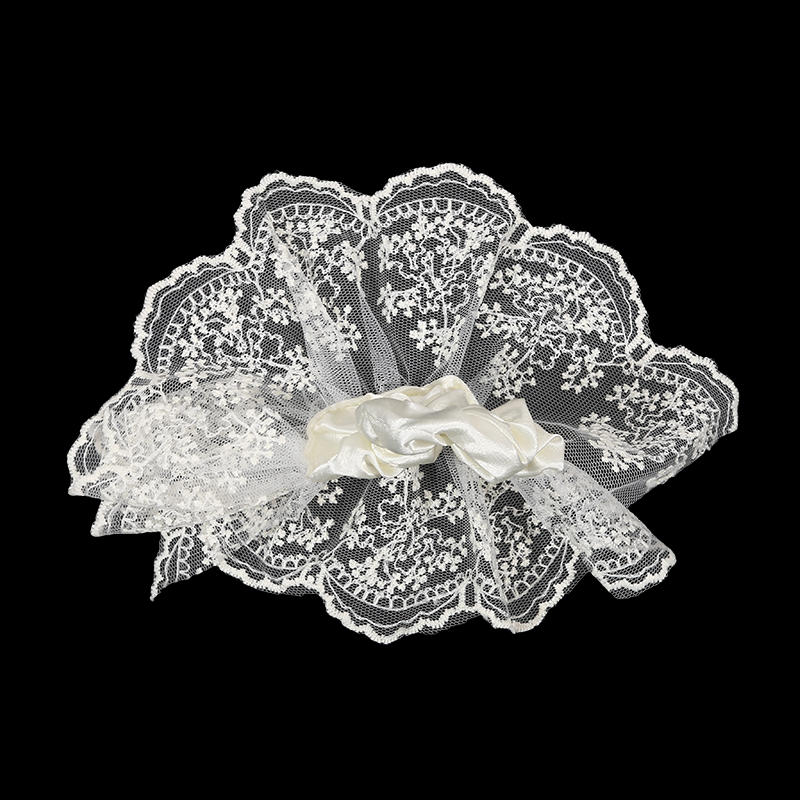 Кружевные резинки для волос для женщин, двухслойные, с цветком, галстуком-бабочкой, длинной лентой, большими оборками, эластичные, модные, изысканные, милые аксессуары для волос для девочек