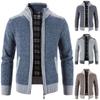 Men's Padded Thickened Fall and Winter Knitwear Splicing Sweater Coat Men's Jacket Cardigan