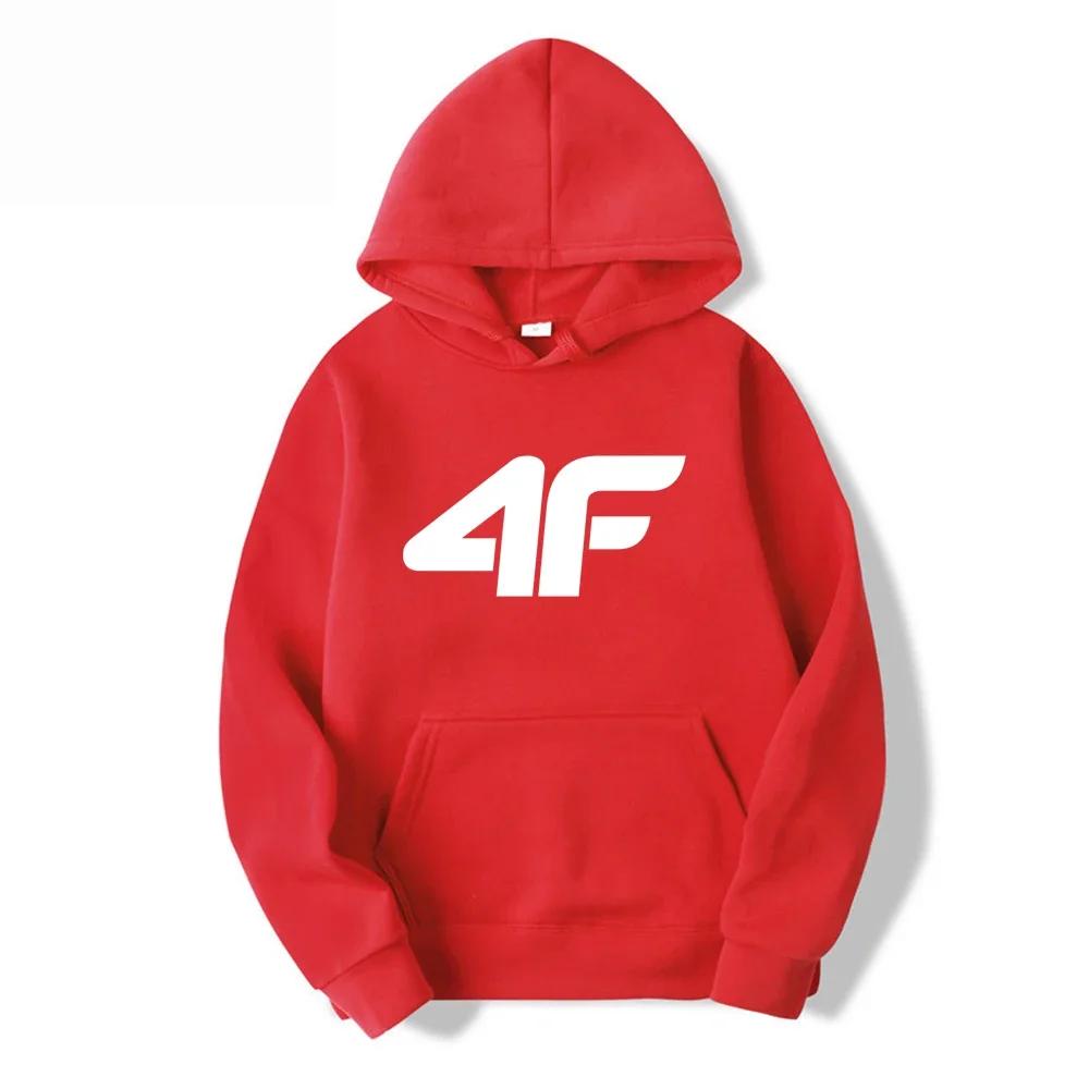 2025 Autumn/Winter New Men's and Women's 4F Printed Hoodie Street Fashion Sportswear Casual Fun Loose Top Warm Hoodie