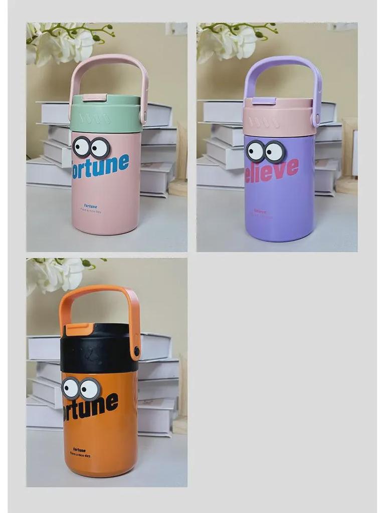 Innovative 316 Stainless Steel Straw Thermos: Portable Tea-Separation Vacuum Cup for Flowers and Tea