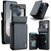 Чехол для Samsung Galaxy Z Flip 6 с держателем для карт с RFID-защитой, прочный кожаный съемный ремешок на запястье, флип-кошелек, чехол для телефона
