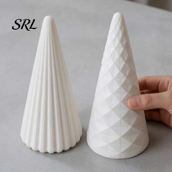 Christmas Gift for Friends 5Pcs Illuminated Tree With/No LED Lights, Nordic Style Luminous New Year Party Favors Tabletop Ornaments, Cone Home Office