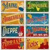 Artisian France Province Ctiy Metal Sign Landmark License Plate Travel Car Plate Decorative Tin Plaque Wall Decor Garage Bar Pub