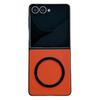 For Samsung Galaxy Z Flip7 5G Magnetic Case PU Leather Coated PC Phone Cover