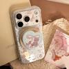 Милый медведь с яблоком чехол для телефона iphone 16 магнитная подставка 15 подходит для 13 прозрачный 17