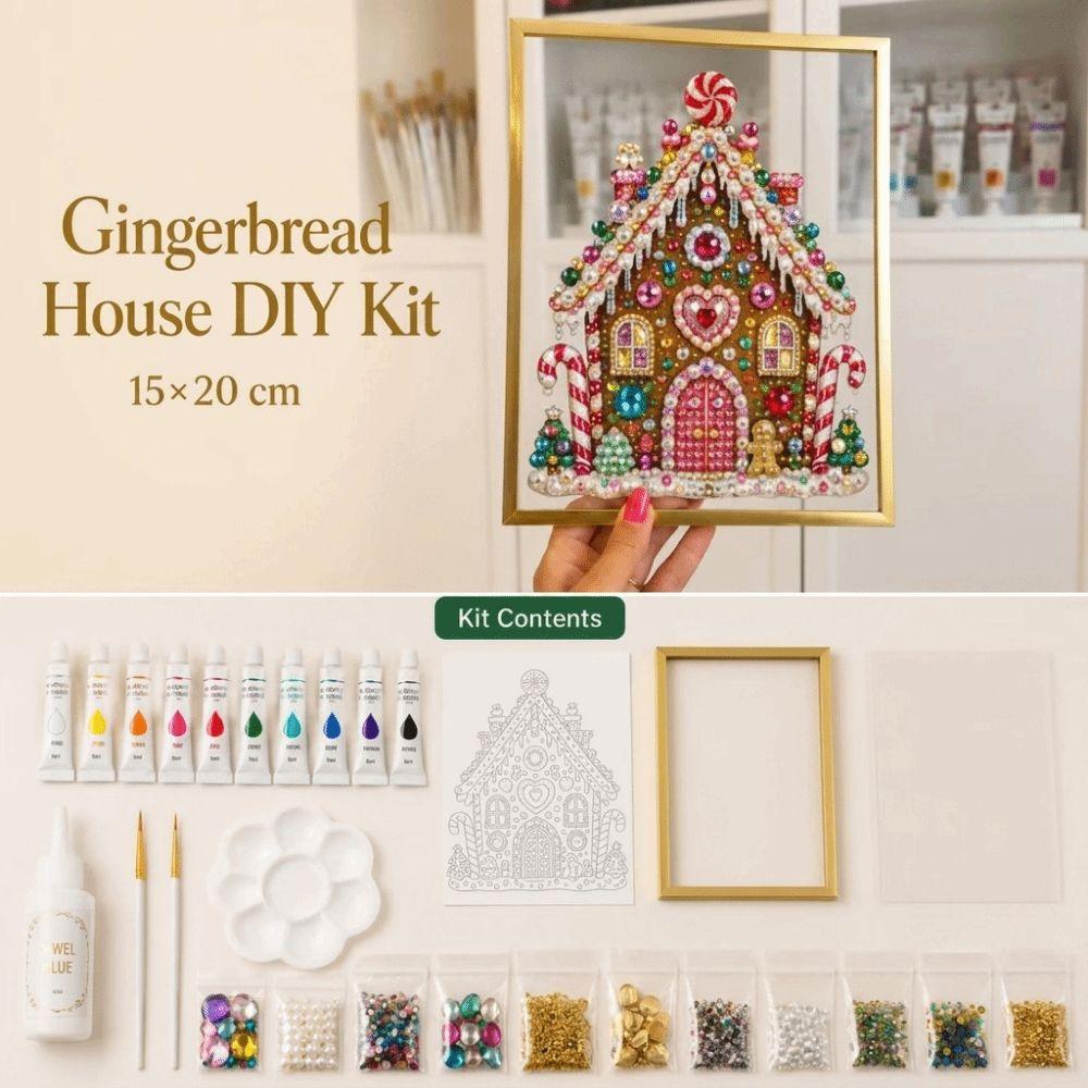 DIY Jeweled Christmas Tree Art Kit with Frame Pearl Painting Art Party Gift