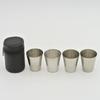 4Pcs/set Outdoor Practical Travel Stainless Steel Cups Mini Set Glasses For Whisky Wine With Case Portable Drinkware 30ml