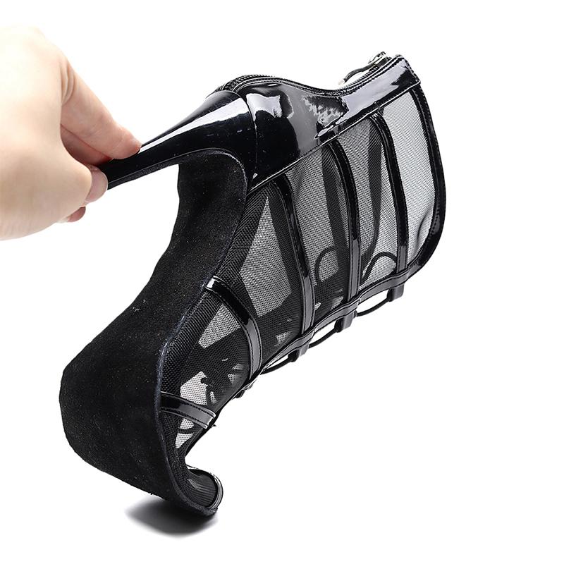 Высокие танцевальные ботинки с открытым носком, женские танцевальные туфли из стальной трубы для латинского джаза, танцевальная обувь на высоком каблуке, дышащая удобная обувь на каблуке высотой 10 см