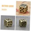 SAFIGLE Set of 6 Brass Dice, 11mm Rounded Corners, Vintage Finish, Gold, Durable and Rust-Resistant, Perfect for Party Games, Board Games, and Bar Dec