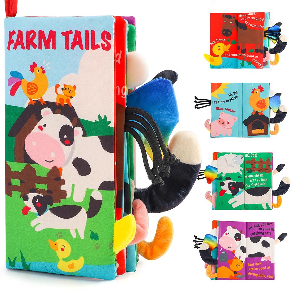 Beiens Cloth Picture Cloth Baby Sound Comes Activity Outing Cloth Picture Ages 0 and Finger Stroller Educational Baby Children Book, Toy, [Beeping