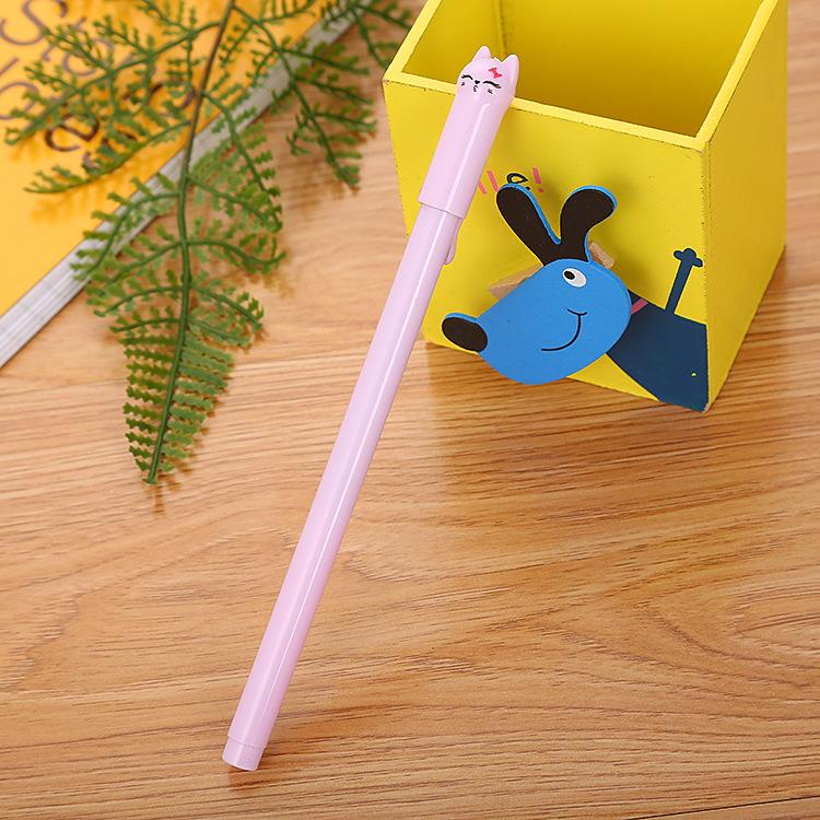 1/3/6 PCS Creative Stationery Pen Cute Cartoon Cat Pen Cap Office Neutral Pen Signature Pen