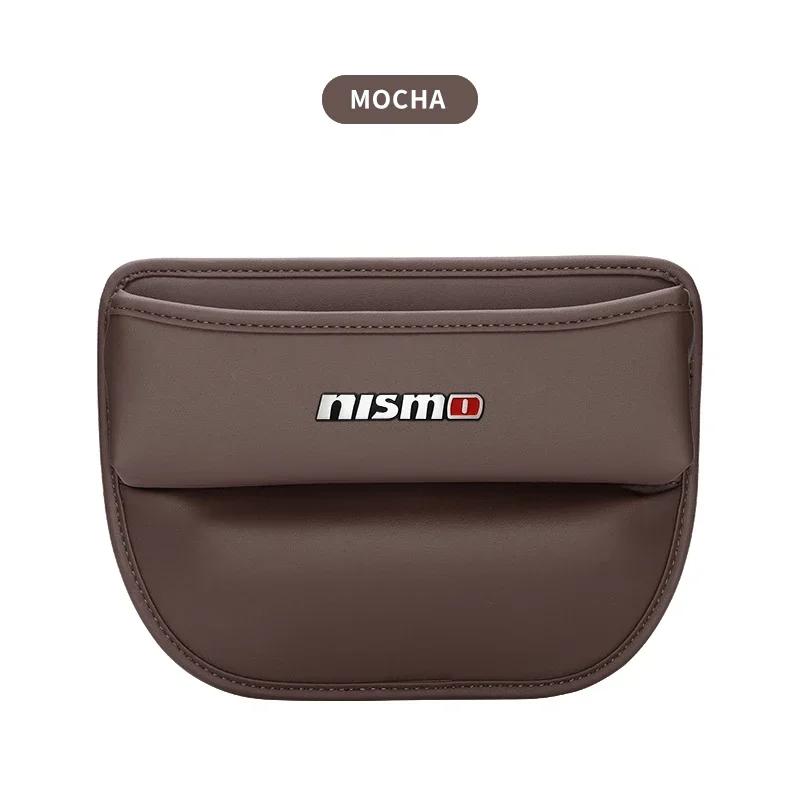 PU Leather Car Seat Side Storage Pocket Suede Gap Filler Organizer Box For Nissan Nismo Tiida Teana GTR Juke Note Versa Almera