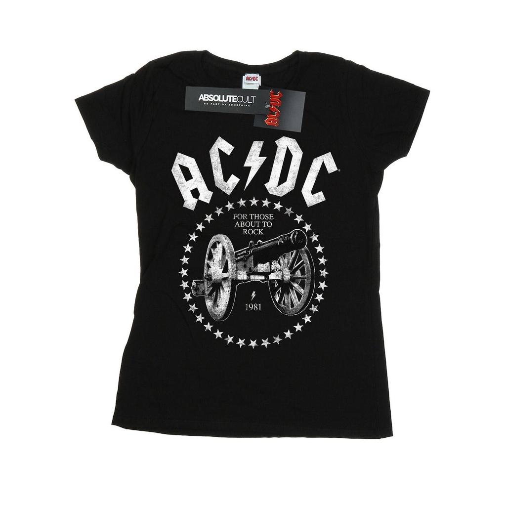 AC/DC Womens/Ladies We Salute You Cannon Cotton T-Shirt