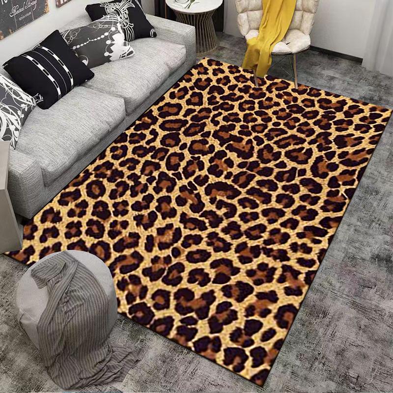 Leopard Print Designed floor mat, suitable as a non-slip mat for the living room or bedroom sofa
