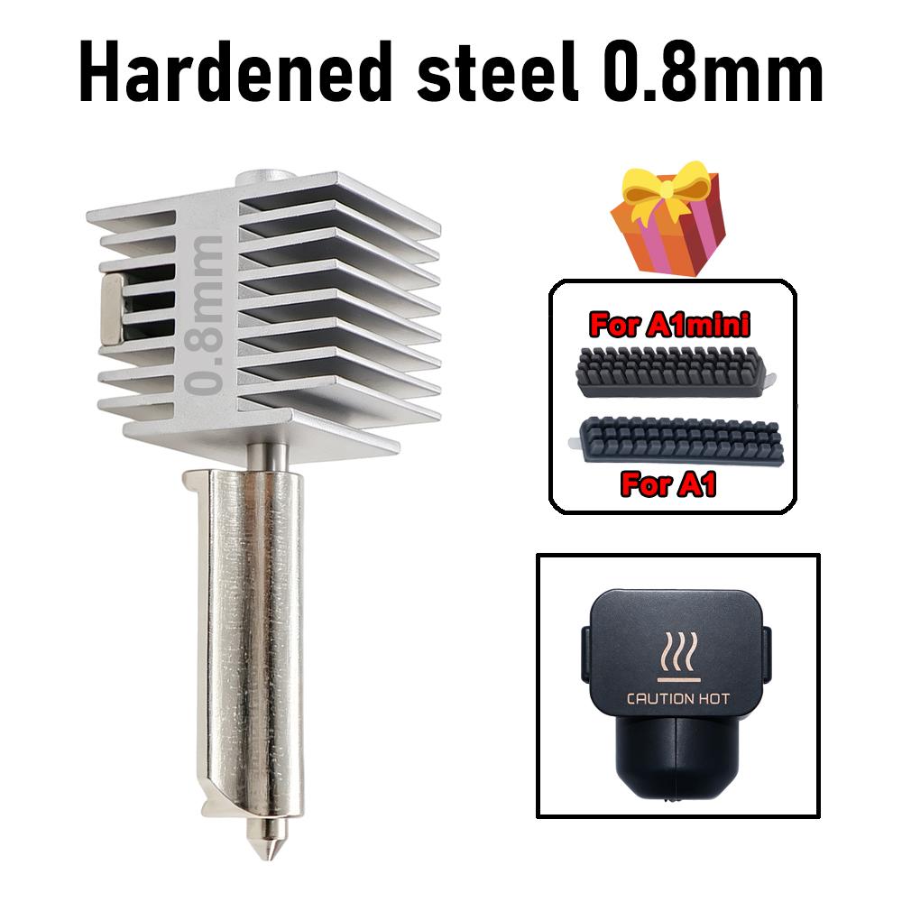 Hotend Kit for Bambu Lab A2L A1 A1 Mini, Stainless Steel Integrated High-Precision A1 Nozzle Same as Original Quality Assurance