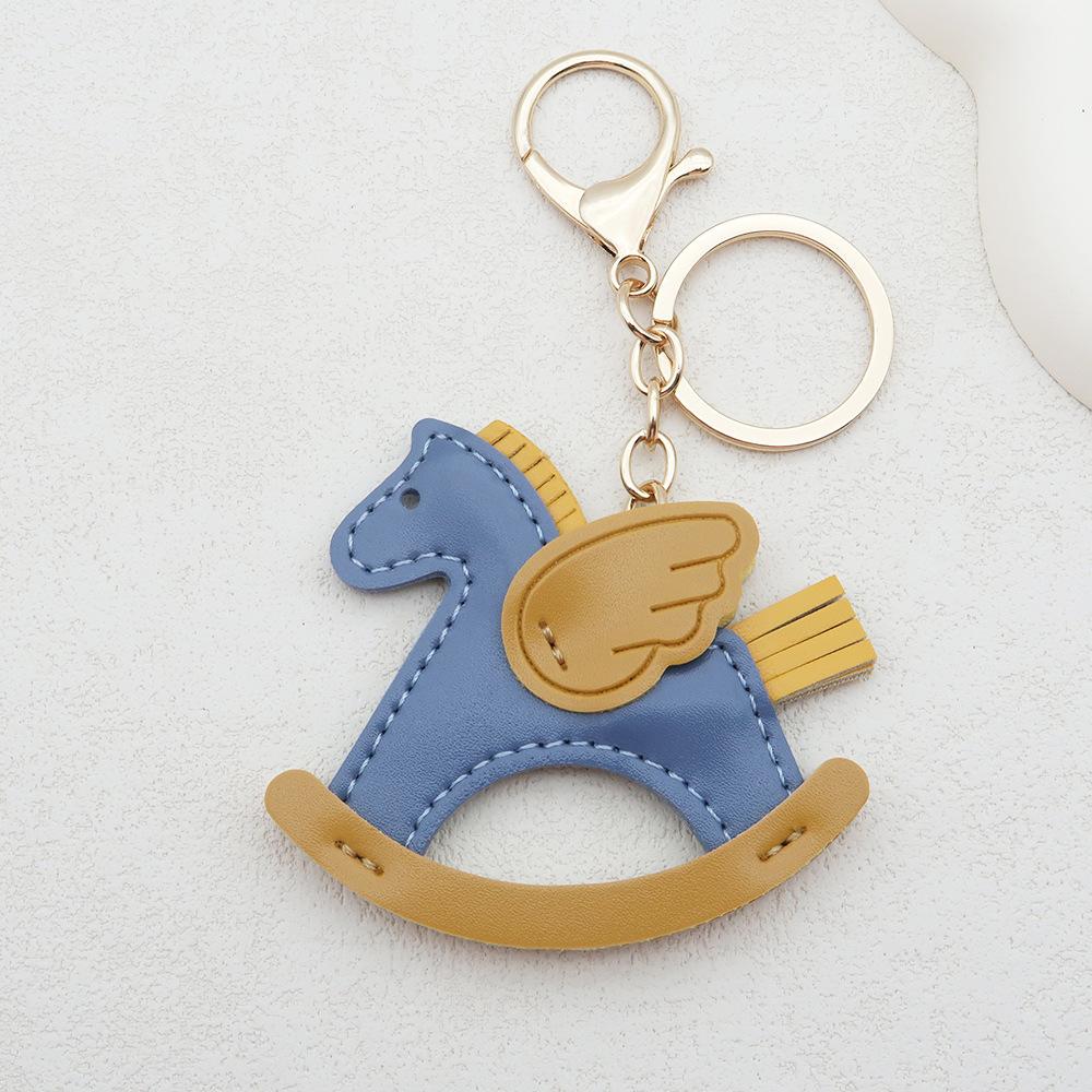 Women's Bag Charm Decoration Bag Pendant Cartoon Rocking Wooden Horse Women's Leather Bag Charm Key Chain Cute Bag Accessories Gifts