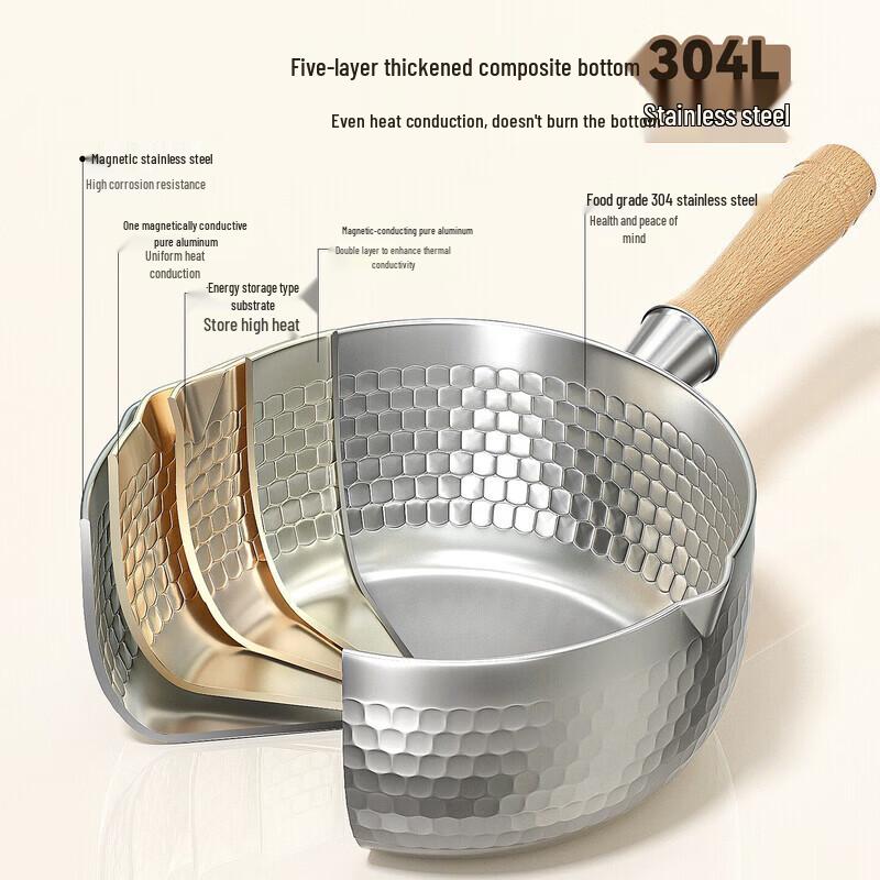 Многоцелевая кастрюля Юкихира Jingyan из нержавеющей стали 304