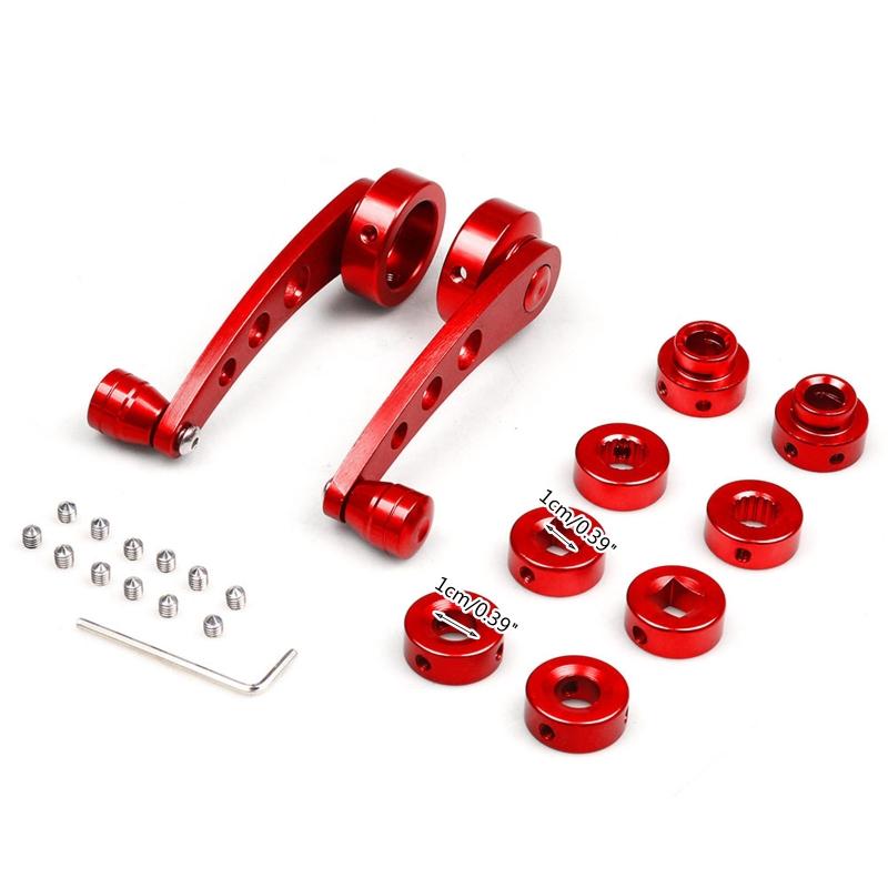 2pcs Window Crank Handle Winder Riser Billet CNC Aluminum Alloy Universal Auto Car Wagon Door Window Crank Handle Winder