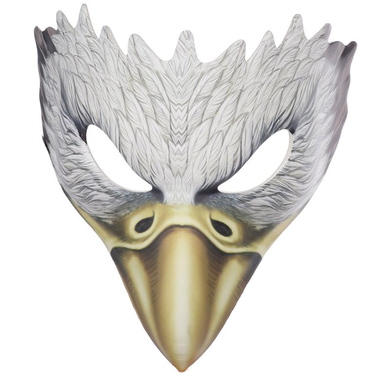 Adjustable Eagle Mask Half Face Animal Mask Lifelike Halloween Party Cosplay Costume Mask with Long Nose for Women Men