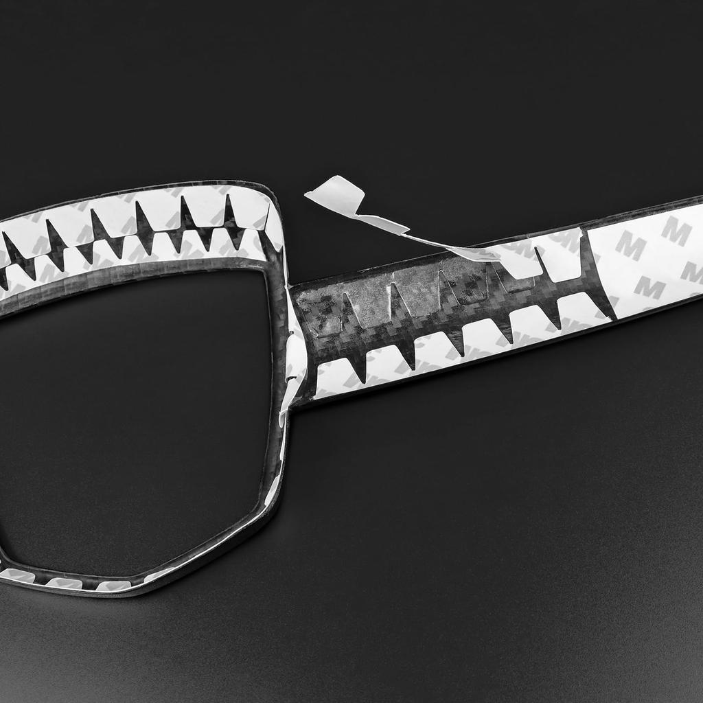 AIRSPEED Carbon Fiber Exterior Custom Parts for Abarth and 695 Front Logo Frame Cover Tape Included Carbon 595, 595C, (2012-2024) - Sticker, Stylish,