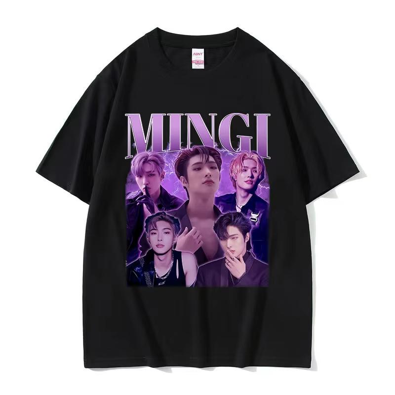 Summe Kpop Band Choi San Ateez Graphic Women Unisex Hip Hop Clothing Oversized Cotton Printed T-shirt Breathable T-shirt
