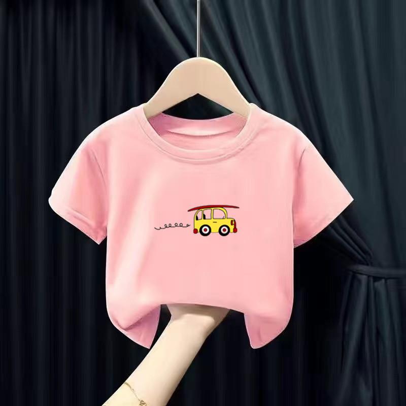 Super Soft Childrens ShortSleeved Tshirt Summer New Cartoon Car Print Top Modal Fabric BestSelling Kids Clothing