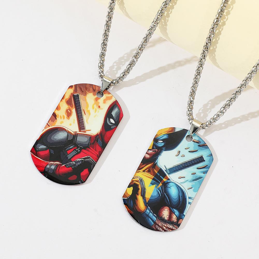 Deadpool & Wolverine Necklace Double Sided Pattern Deadpool & Wolverine Neck Chain For Friends Party Jewelry Gifts