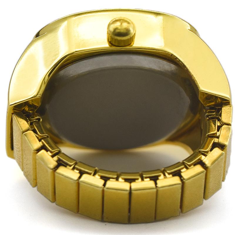 Ring Quartz Watch Creative Alloy Shell Finger Square Dial Couple Men And Women