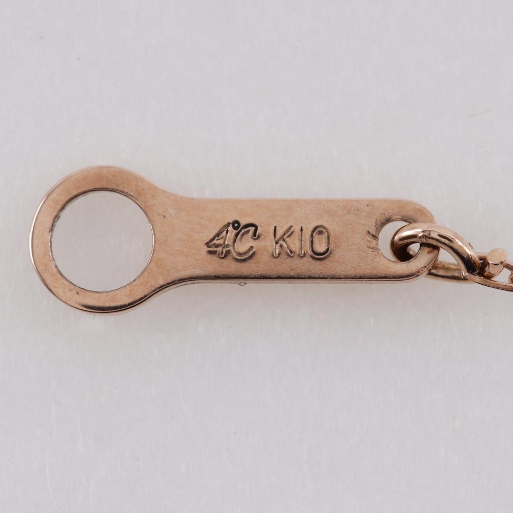 4℃ Heart Necklace K10 Pink Gold/diamond Heart 1.2g Women Used