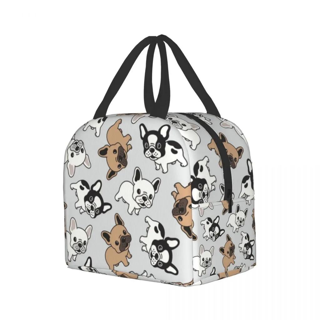 Frenchie Французский бульдог Утепленные сумки для обеда для женщин, любителей собак, многоразовый охладитель, термоконтейнер для еды, школьный ланч-бокс