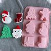 Рождественский носок Санта-Клауса Силиконовая форма для шоколада Снежинка Дерево Снеговик Конфеты Печенье Форма для льда Мыло Свеча DIY Торт Декор Подарок