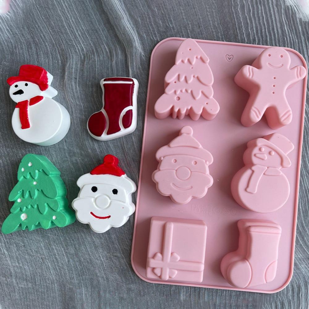 Рождественский носок Санта-Клауса Силиконовая форма для шоколада Снежинка Дерево Снеговик Конфеты Печенье Форма для льда Мыло Свеча DIY Торт Декор Подарок