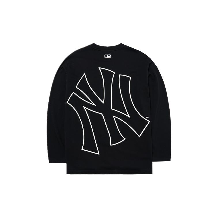 MLB Base Logo T Shirts Unisex Black Crew Neck Moderate Straight Fit 3ATSL0314-50BKS