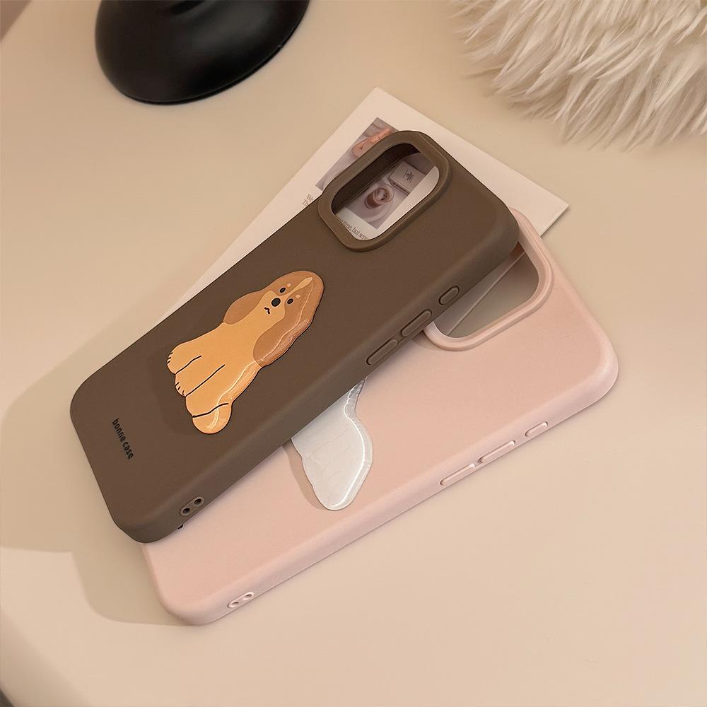 Simple Puppy 17pro Max Apple 16 Mobile Phone Case Silicone Iphone14 Suitable for 13 Three Dimensional Niche