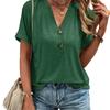 Женские топы с коротким рукавом, однотонные женские футболки с V-образным вырезом, модные удобные женские футболки