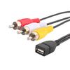 DOONJIEY USB 2.0 A Female To 3 RCA Male Audio Video AV Adapter Cable for PC TV