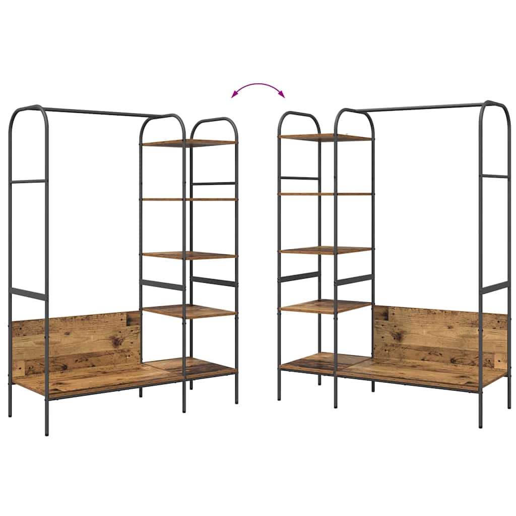 Clothing Rack with Shelf Brown 120 x 44 x 160 cm Engineered Wood
