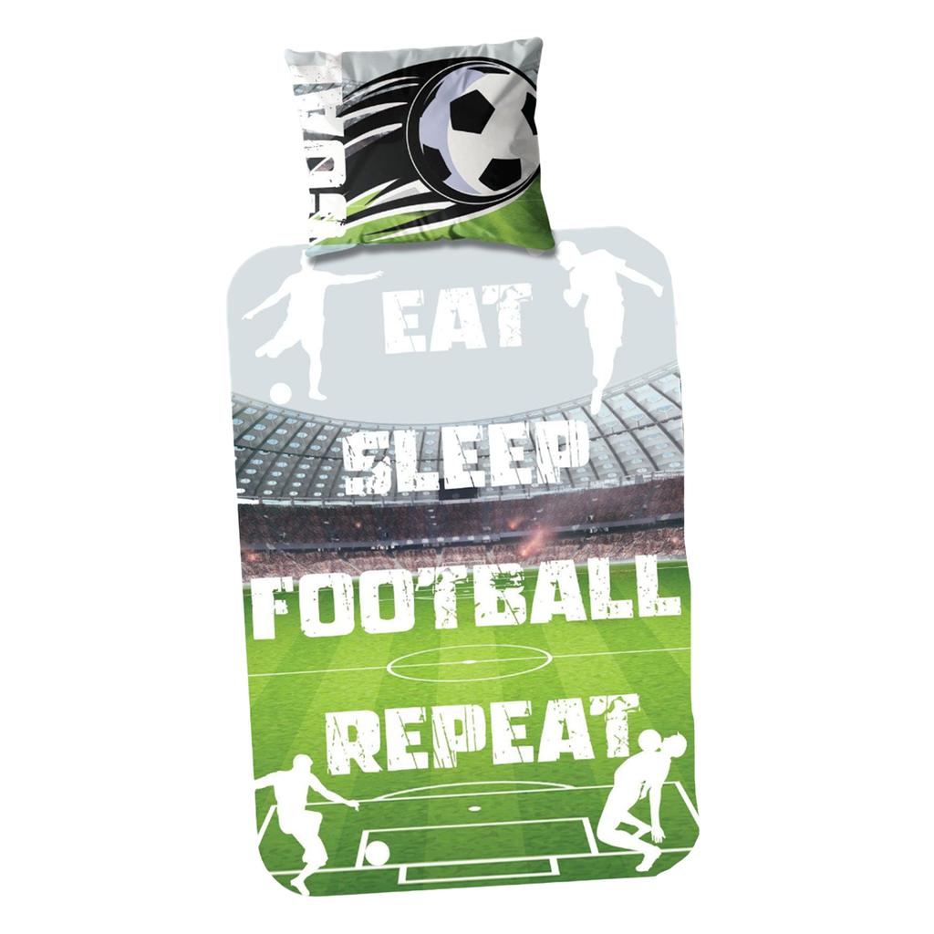 K Collection Its Coming Home Eat Sleep Football Repeat Panel Duvet Set